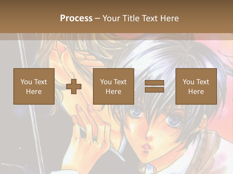 A Couple Of Anime Characters Holding An Umbrella PowerPoint Template