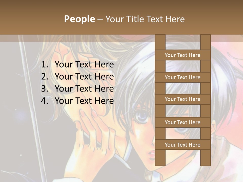 A Couple Of Anime Characters Holding An Umbrella PowerPoint Template