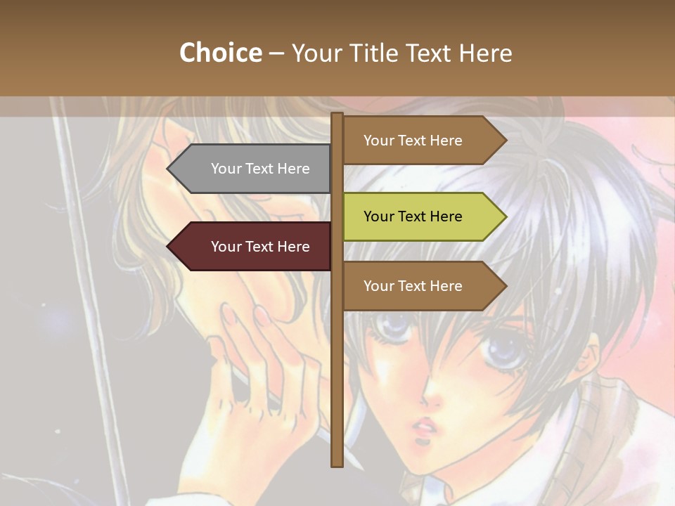 A Couple Of Anime Characters Holding An Umbrella PowerPoint Template