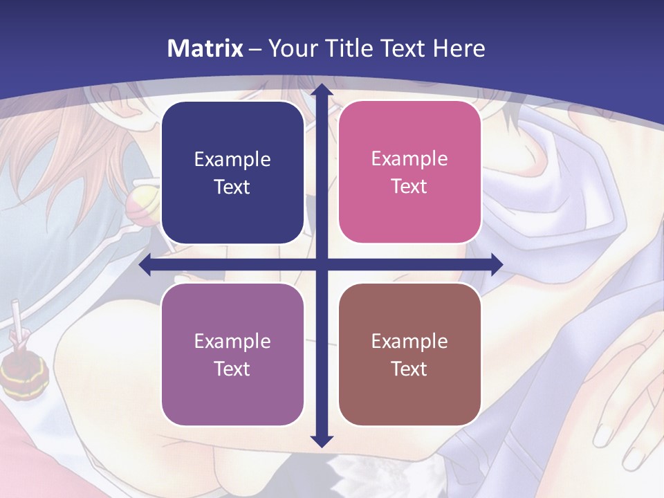 A Couple Of Anime Characters Hugging On A Blue Background PowerPoint Template