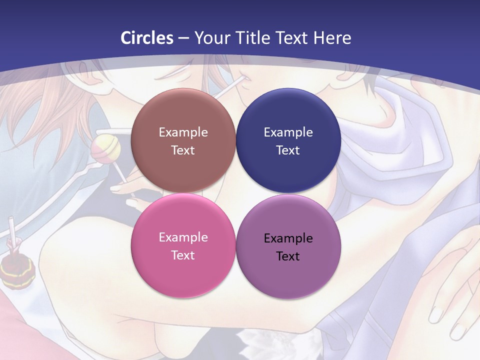 A Couple Of Anime Characters Hugging On A Blue Background PowerPoint Template