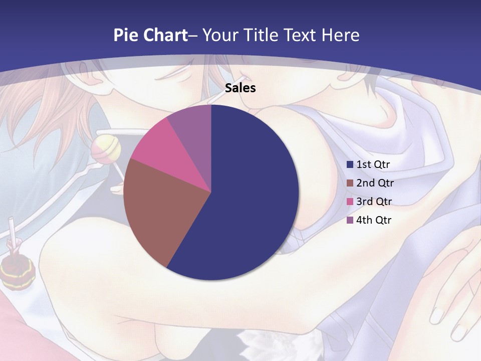 A Couple Of Anime Characters Hugging On A Blue Background PowerPoint Template