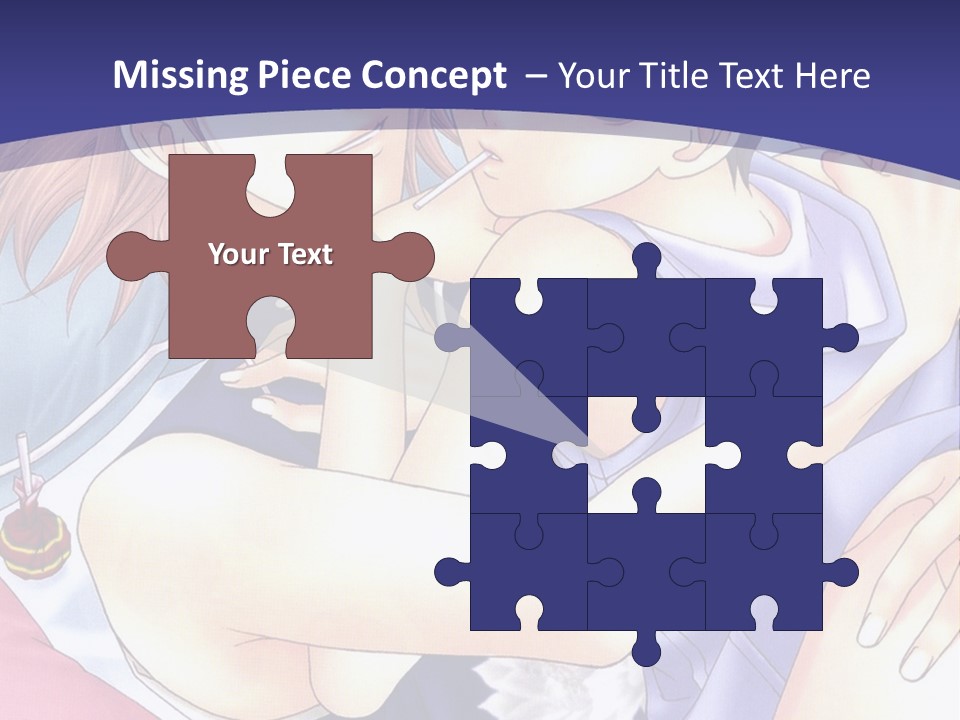 A Couple Of Anime Characters Hugging On A Blue Background PowerPoint Template