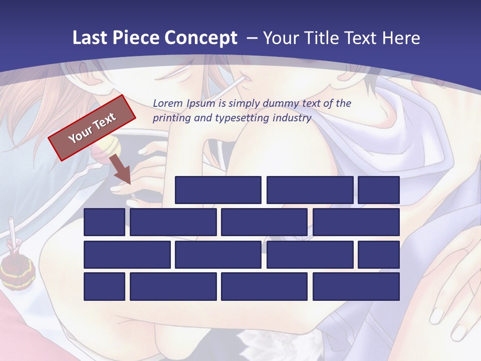 A Couple Of Anime Characters Hugging On A Blue Background PowerPoint Template