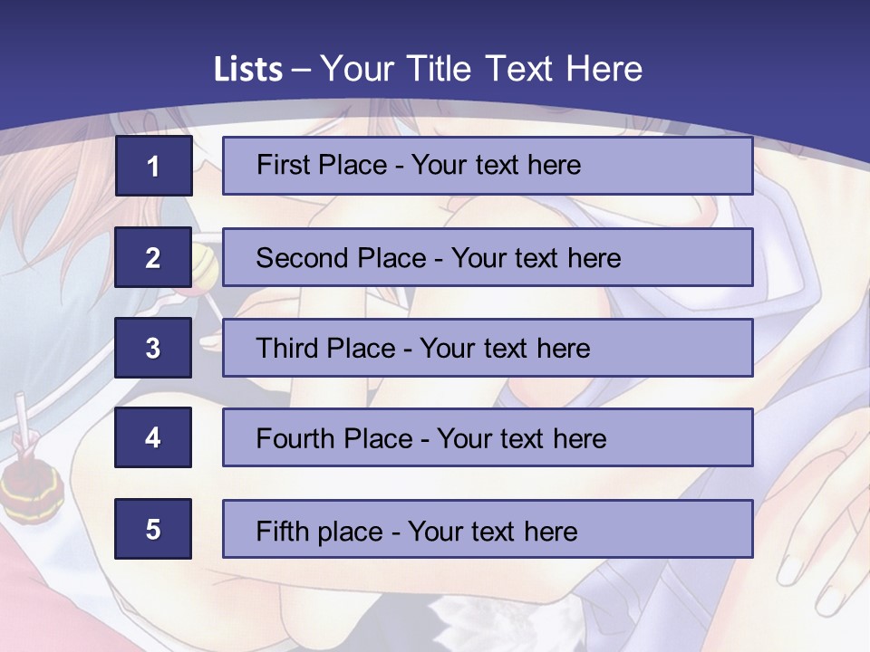 A Couple Of Anime Characters Hugging On A Blue Background PowerPoint Template