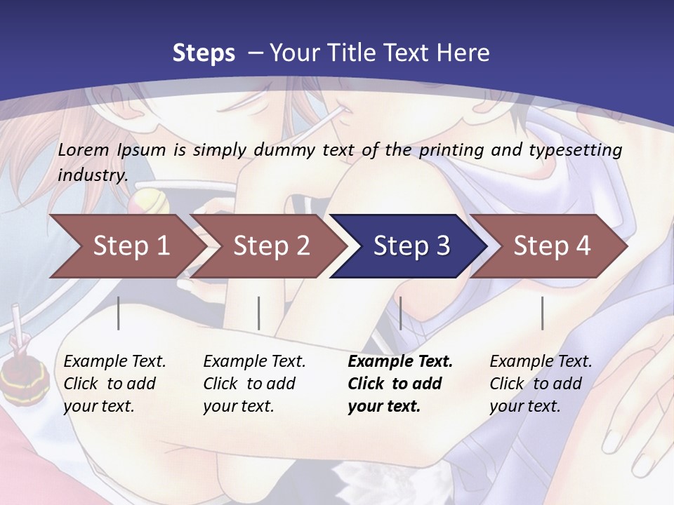 A Couple Of Anime Characters Hugging On A Blue Background PowerPoint Template