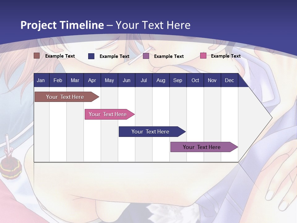 A Couple Of Anime Characters Hugging On A Blue Background PowerPoint Template