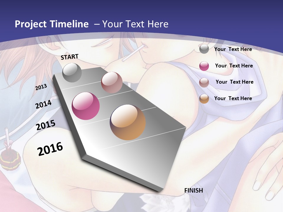 A Couple Of Anime Characters Hugging On A Blue Background PowerPoint Template