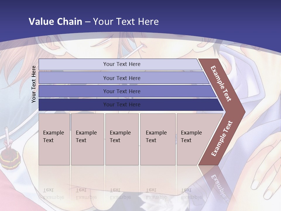 A Couple Of Anime Characters Hugging On A Blue Background PowerPoint Template
