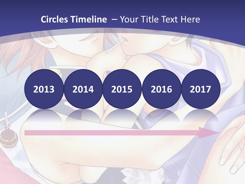 A Couple Of Anime Characters Hugging On A Blue Background PowerPoint Template