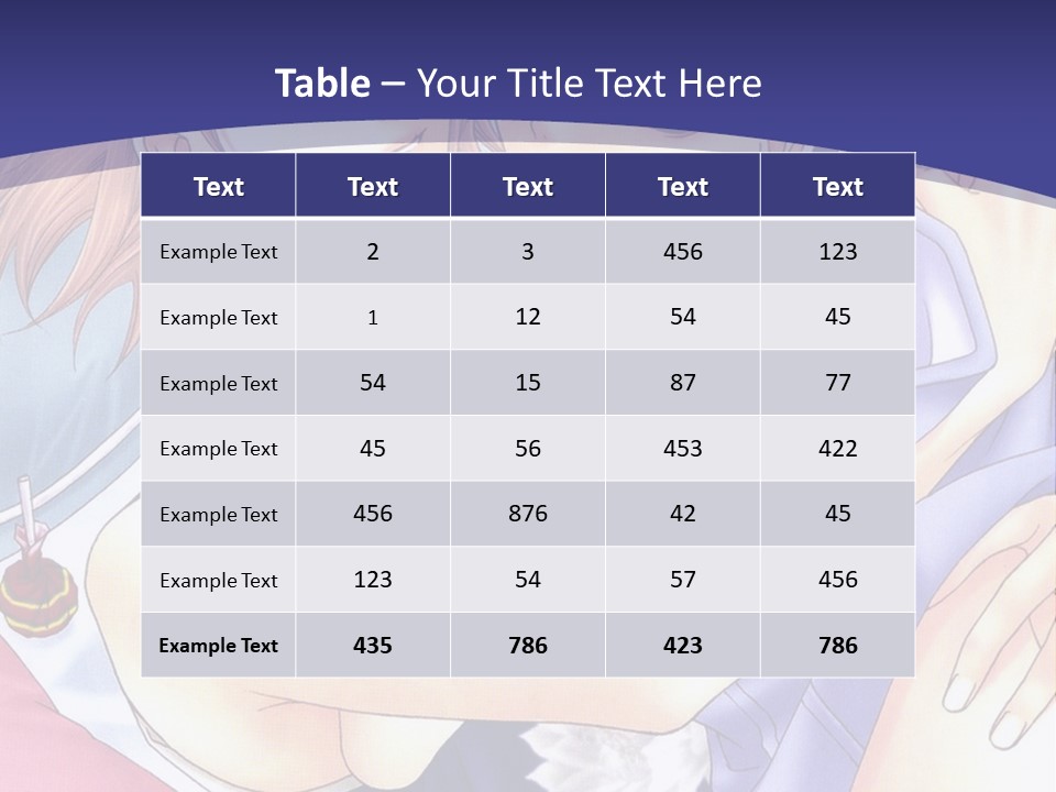 A Couple Of Anime Characters Hugging On A Blue Background PowerPoint Template