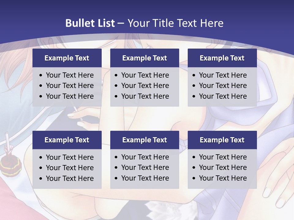 A Couple Of Anime Characters Hugging On A Blue Background PowerPoint Template