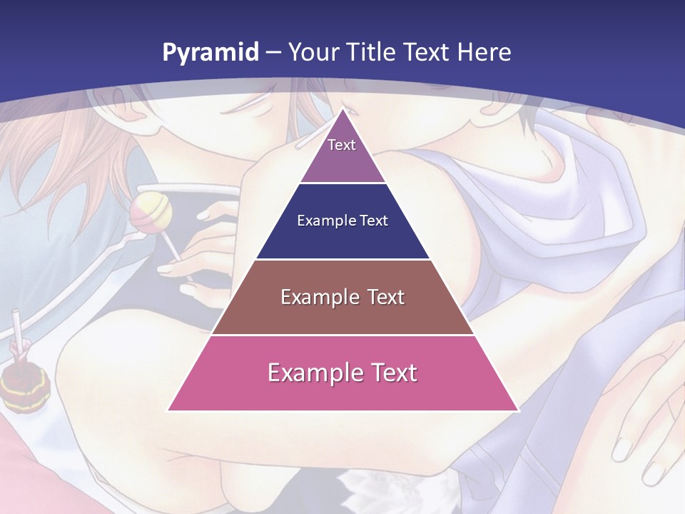 A Couple Of Anime Characters Hugging On A Blue Background PowerPoint Template