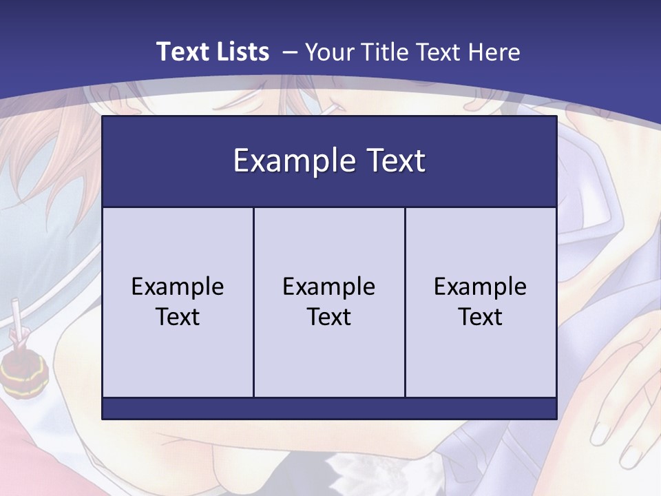 A Couple Of Anime Characters Hugging On A Blue Background PowerPoint Template