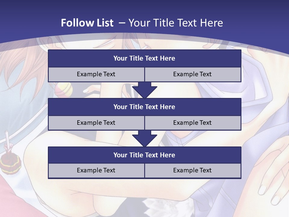 A Couple Of Anime Characters Hugging On A Blue Background PowerPoint Template