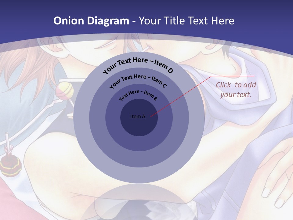 A Couple Of Anime Characters Hugging On A Blue Background PowerPoint Template