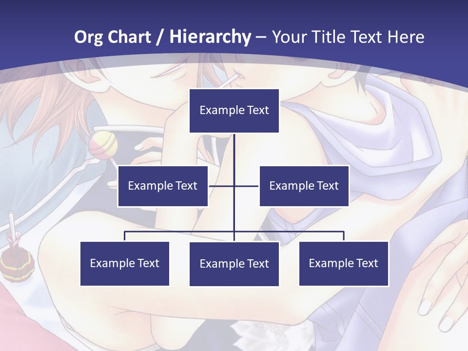 A Couple Of Anime Characters Hugging On A Blue Background PowerPoint Template