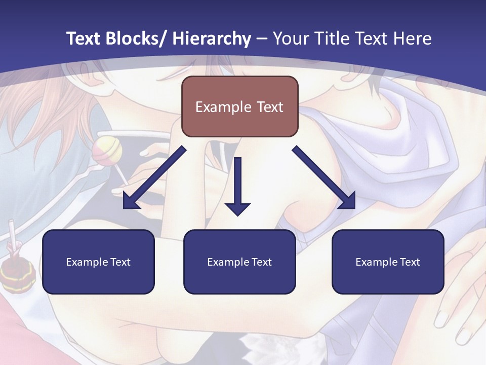 A Couple Of Anime Characters Hugging On A Blue Background PowerPoint Template