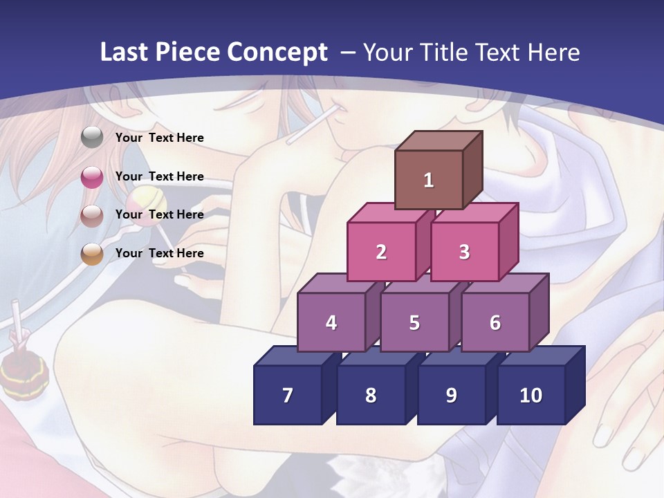 A Couple Of Anime Characters Hugging On A Blue Background PowerPoint Template