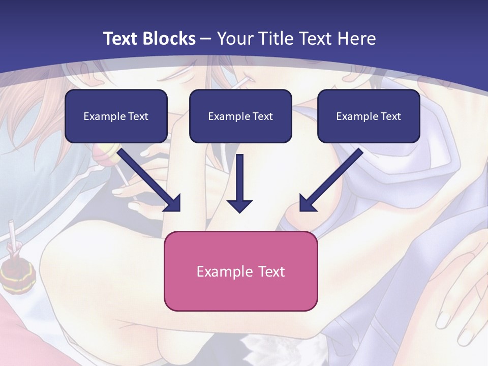 A Couple Of Anime Characters Hugging On A Blue Background PowerPoint Template