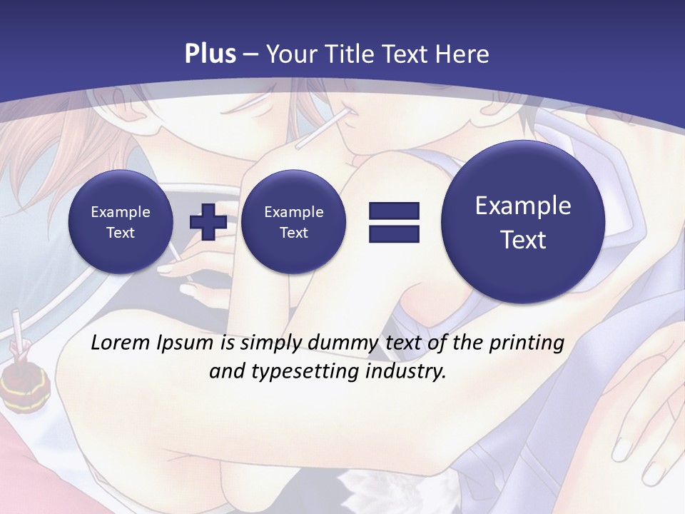 A Couple Of Anime Characters Hugging On A Blue Background PowerPoint Template