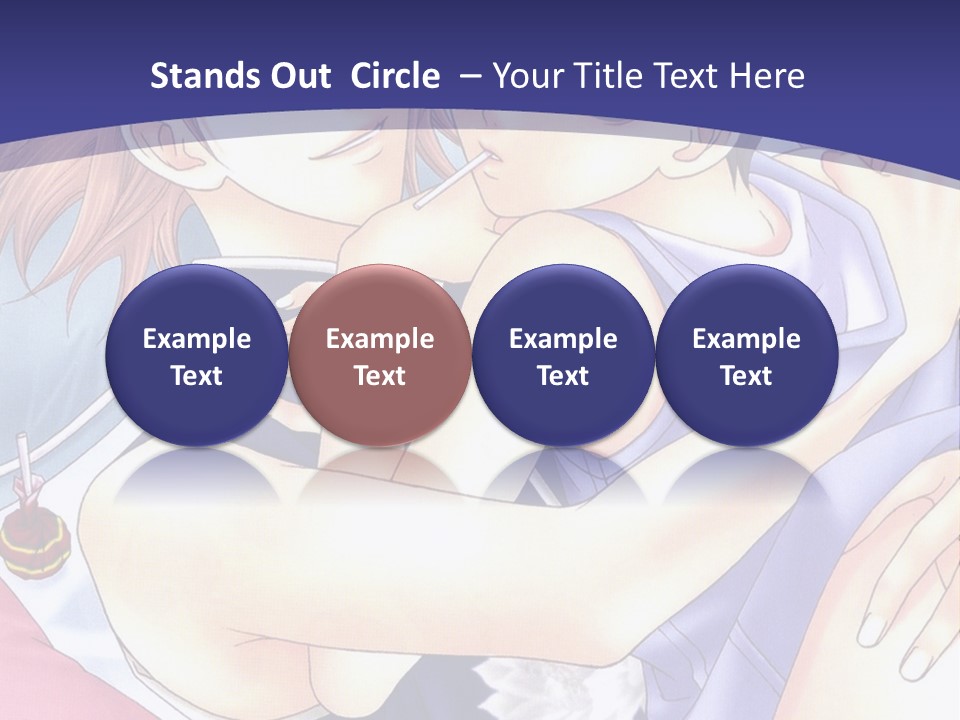 A Couple Of Anime Characters Hugging On A Blue Background PowerPoint Template