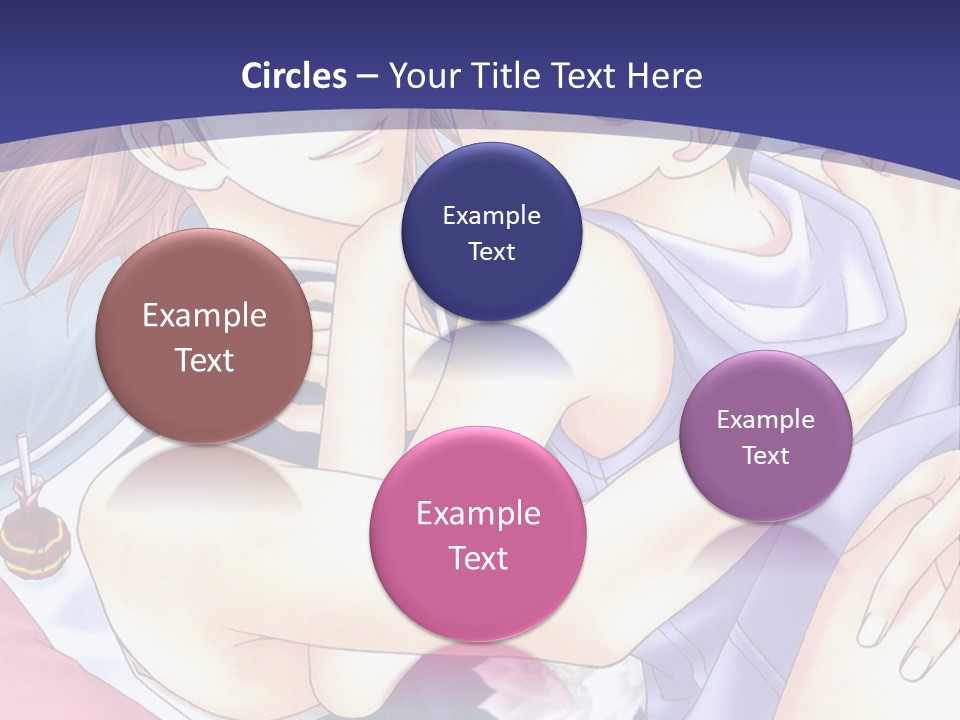 A Couple Of Anime Characters Hugging On A Blue Background PowerPoint Template