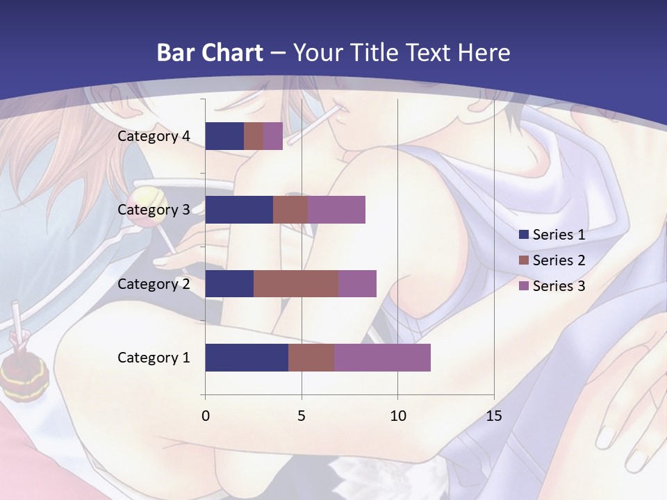 A Couple Of Anime Characters Hugging On A Blue Background PowerPoint Template