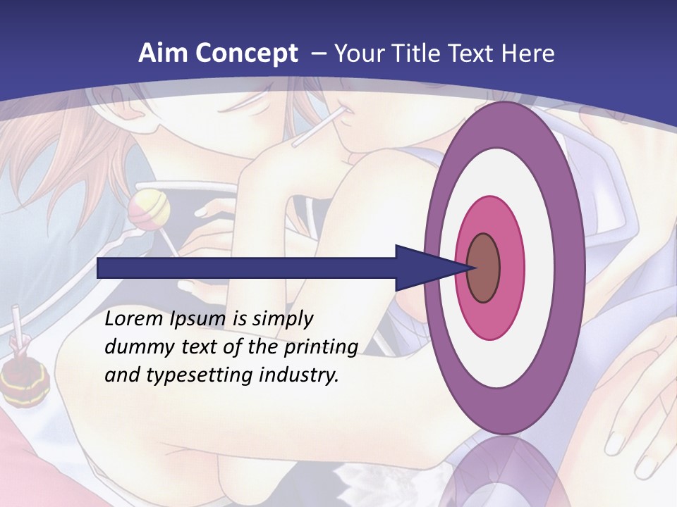 A Couple Of Anime Characters Hugging On A Blue Background PowerPoint Template