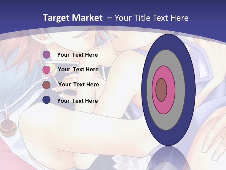 A Couple Of Anime Characters Hugging On A Blue Background PowerPoint Template