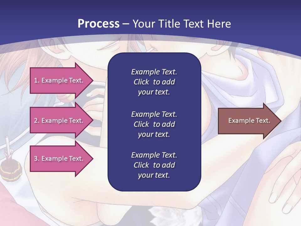 A Couple Of Anime Characters Hugging On A Blue Background PowerPoint Template