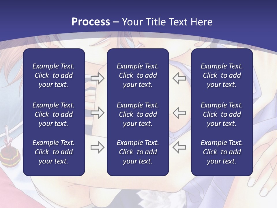 A Couple Of Anime Characters Hugging On A Blue Background PowerPoint Template