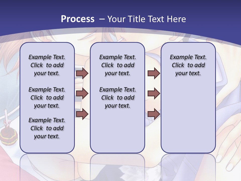 A Couple Of Anime Characters Hugging On A Blue Background PowerPoint Template