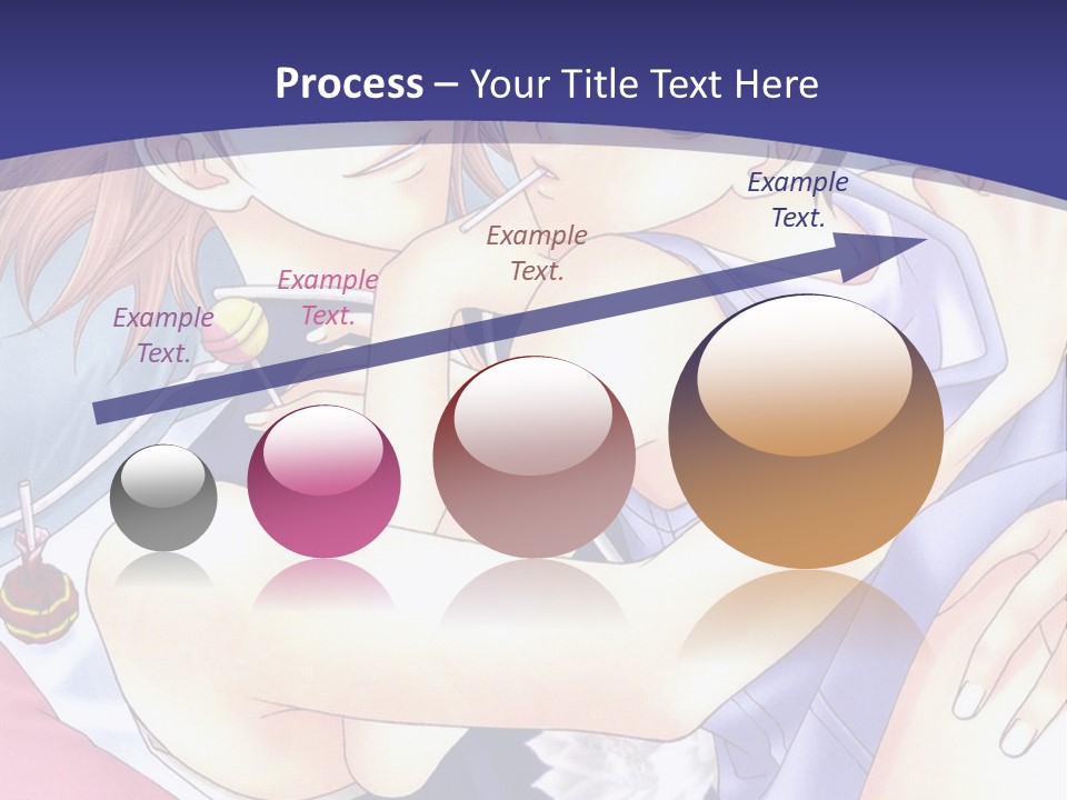 A Couple Of Anime Characters Hugging On A Blue Background PowerPoint Template