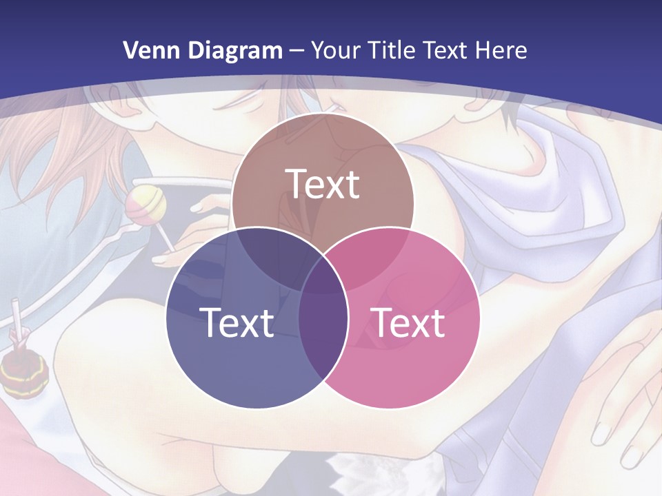 A Couple Of Anime Characters Hugging On A Blue Background PowerPoint Template