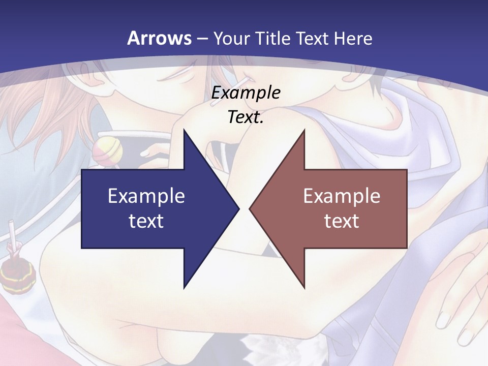 A Couple Of Anime Characters Hugging On A Blue Background PowerPoint Template