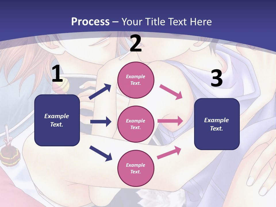 A Couple Of Anime Characters Hugging On A Blue Background PowerPoint Template