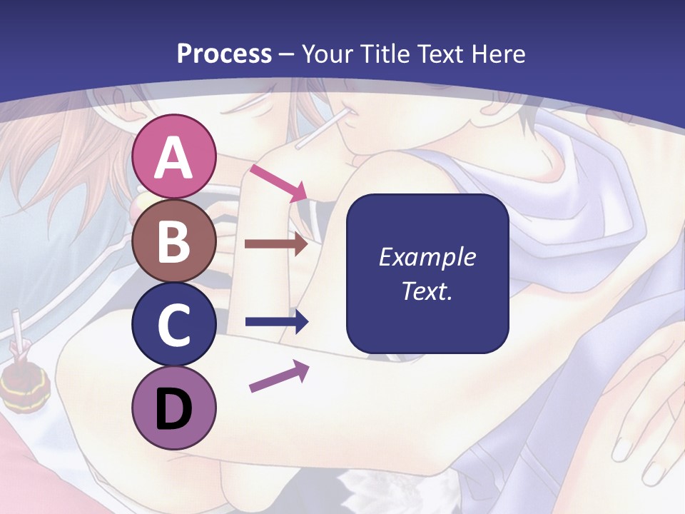 A Couple Of Anime Characters Hugging On A Blue Background PowerPoint Template