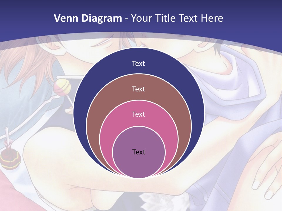 A Couple Of Anime Characters Hugging On A Blue Background PowerPoint Template