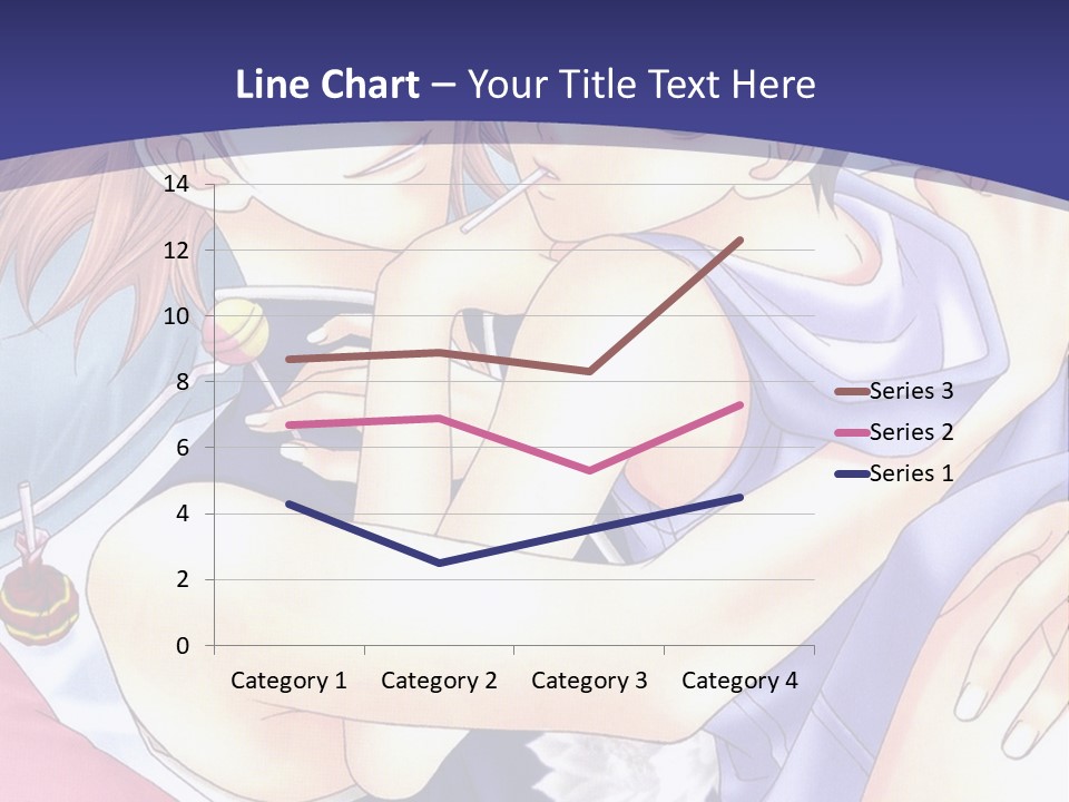 A Couple Of Anime Characters Hugging On A Blue Background PowerPoint Template