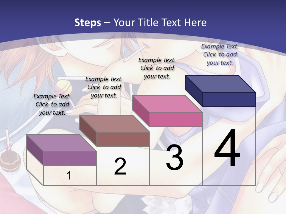 A Couple Of Anime Characters Hugging On A Blue Background PowerPoint Template