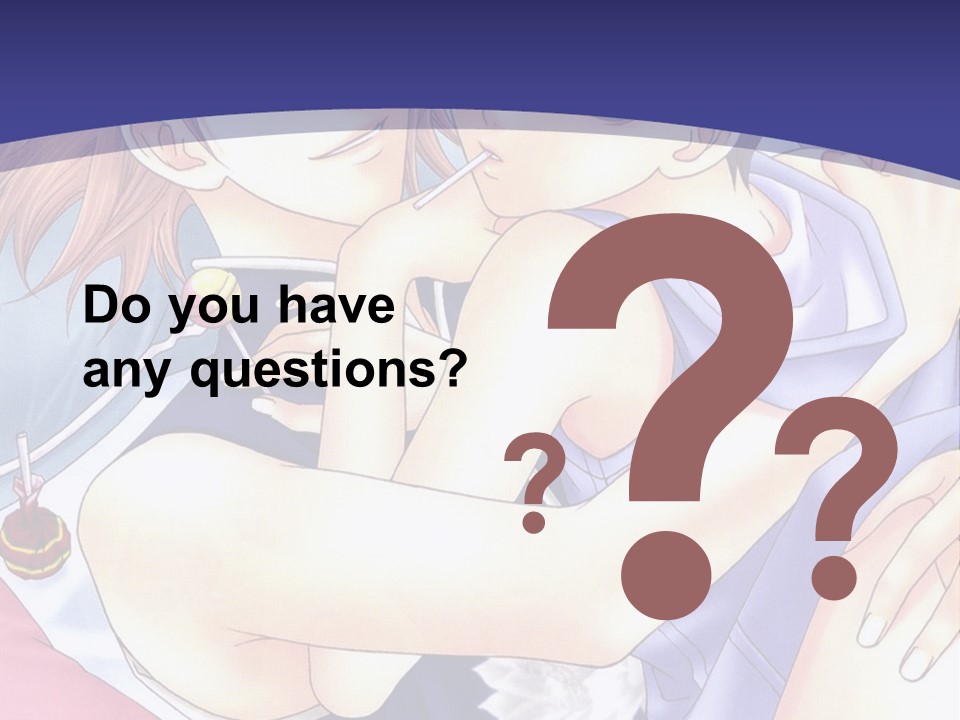 A Couple Of Anime Characters Hugging On A Blue Background PowerPoint Template