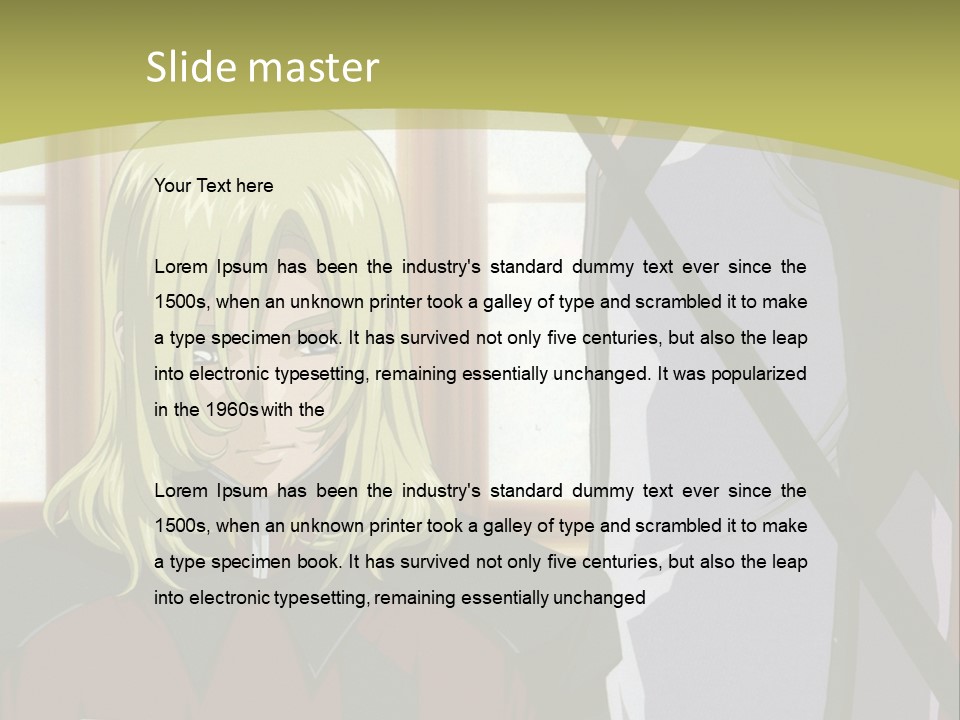 A Couple Of Anime Characters Standing Next To Each Other PowerPoint Template