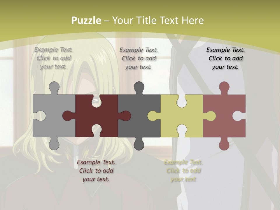 A Couple Of Anime Characters Standing Next To Each Other PowerPoint Template