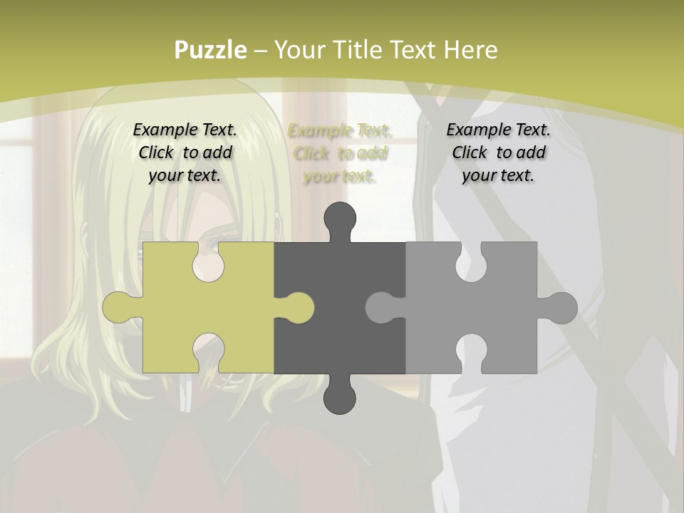 A Couple Of Anime Characters Standing Next To Each Other PowerPoint Template