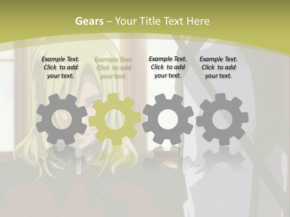 A Couple Of Anime Characters Standing Next To Each Other PowerPoint Template