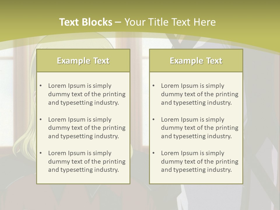 A Couple Of Anime Characters Standing Next To Each Other PowerPoint Template