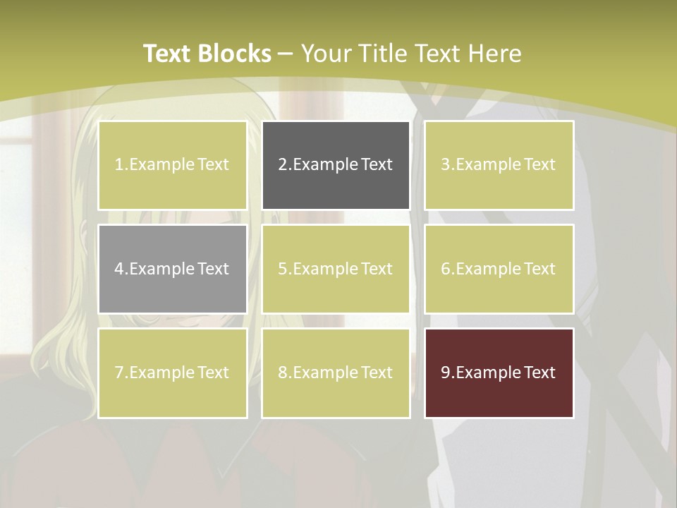 A Couple Of Anime Characters Standing Next To Each Other PowerPoint Template