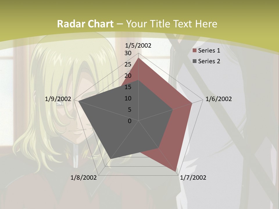 A Couple Of Anime Characters Standing Next To Each Other PowerPoint Template