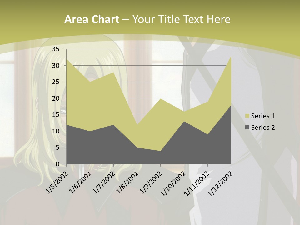 A Couple Of Anime Characters Standing Next To Each Other PowerPoint Template